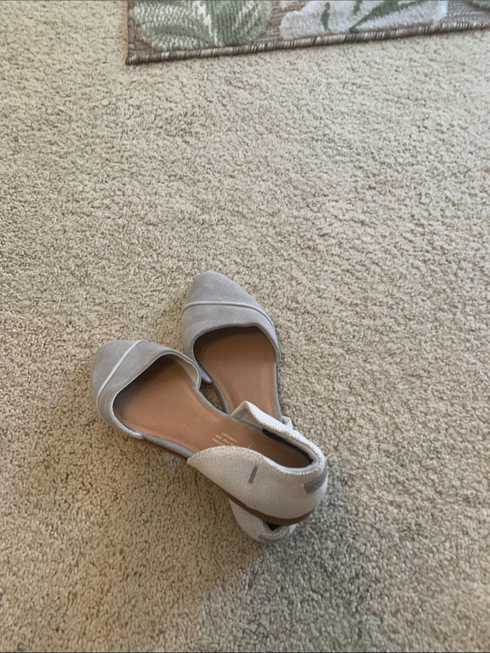 TOMS Light Gray Suede D'Orsay Flats - Picture 9 of 12